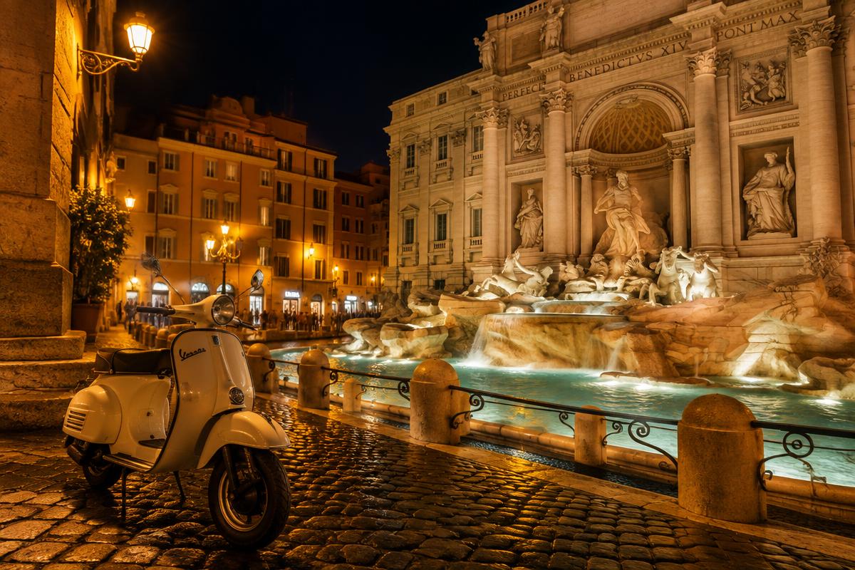 Rome by Night: Vespa Sidecar Tour